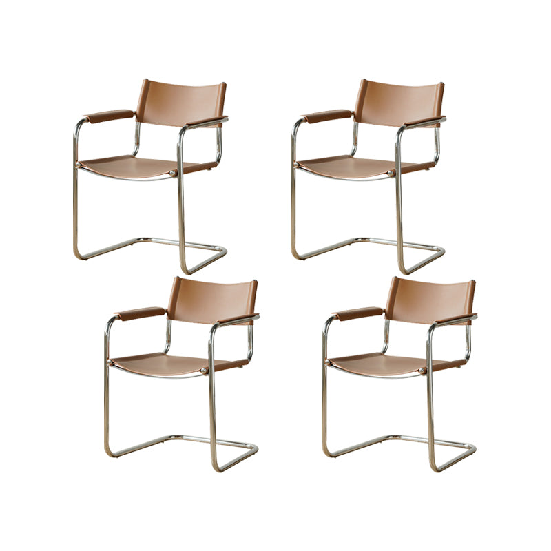Industrial Arm Chair Modern Leather Indoor Dining Chair for Home