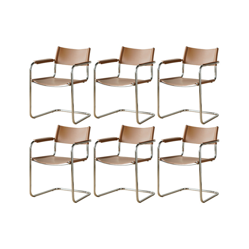 Industrial Arm Chair Modern Leather Indoor Dining Chair for Home
