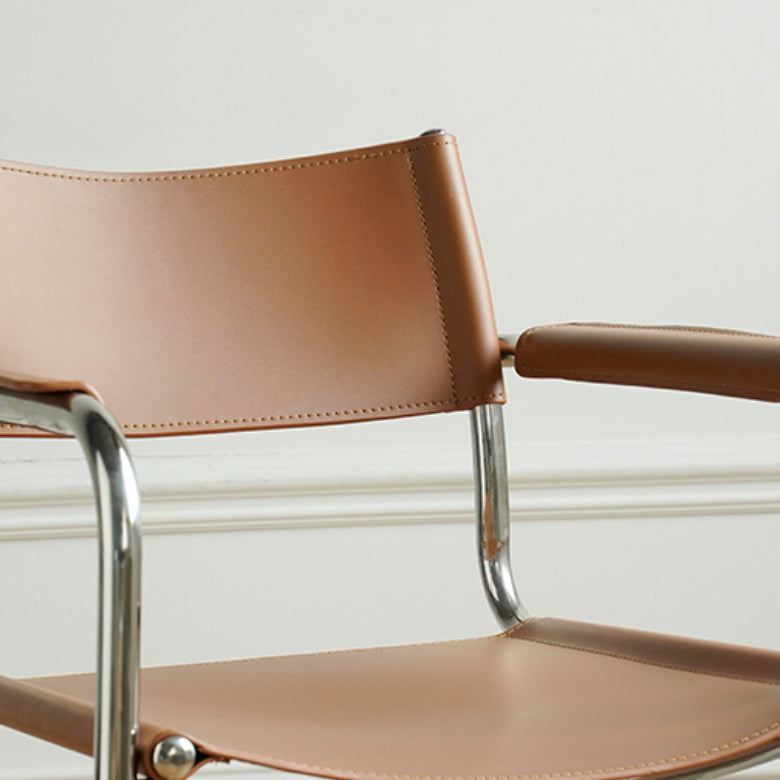 Industrial Arm Chair Modern Leather Indoor Dining Chair for Home