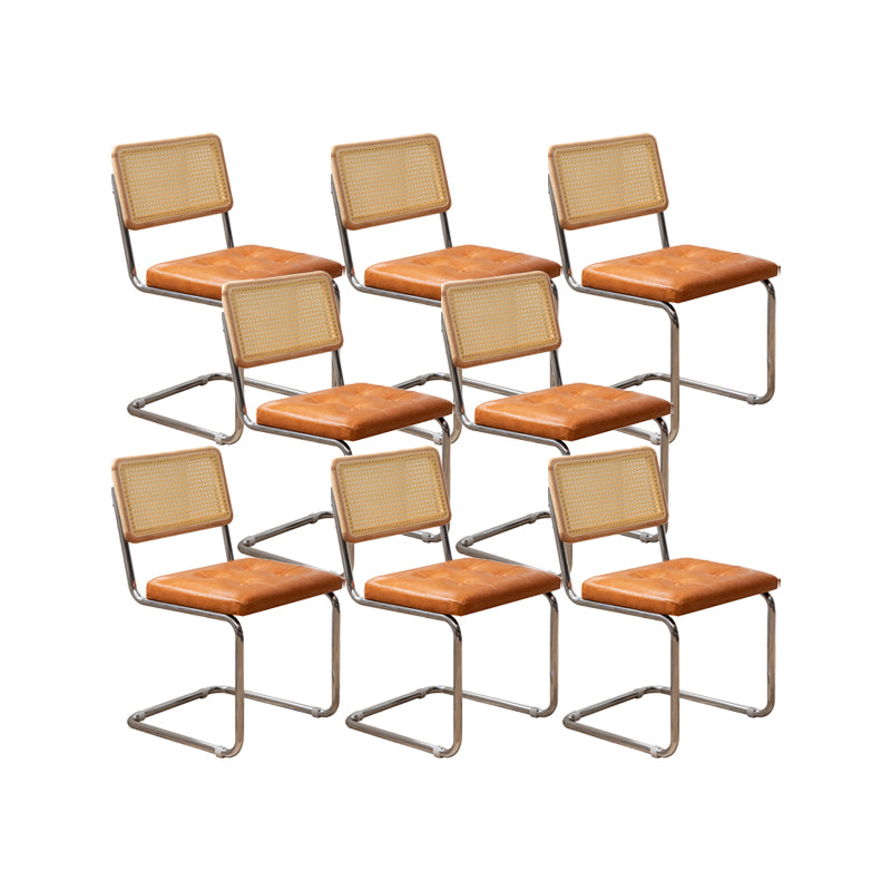 Industrial Style Side Chair Leather Open Back Indoor Dining Chair