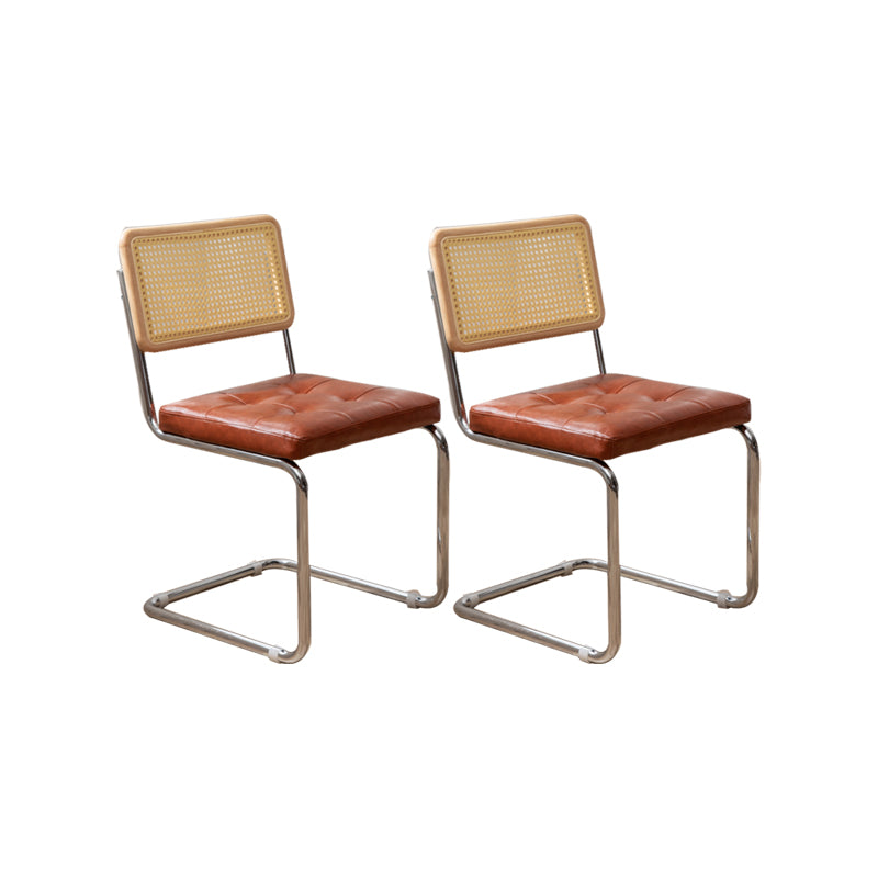 Industrial Style Side Chair Leather Open Back Indoor Dining Chair