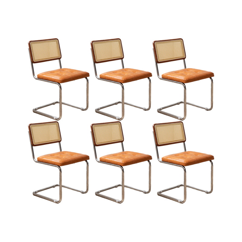 Industrial Style Side Chair Leather Open Back Indoor Dining Chair