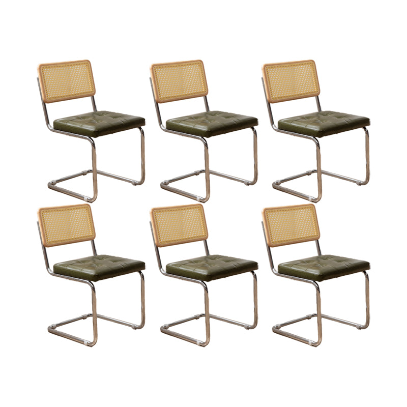 Industrial Style Side Chair Leather Open Back Indoor Dining Chair