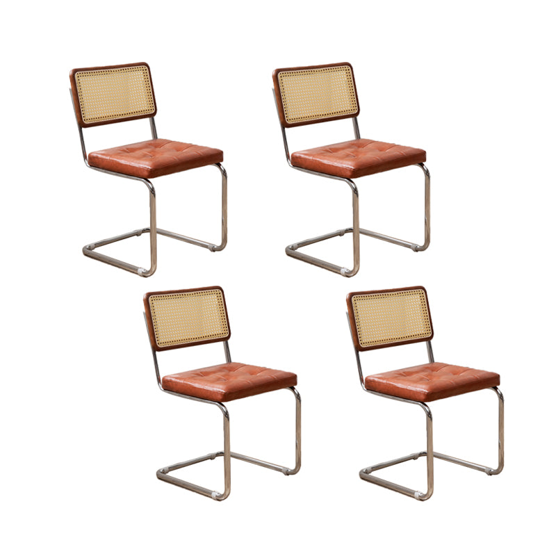 Industrial Style Side Chair Leather Open Back Indoor Dining Chair
