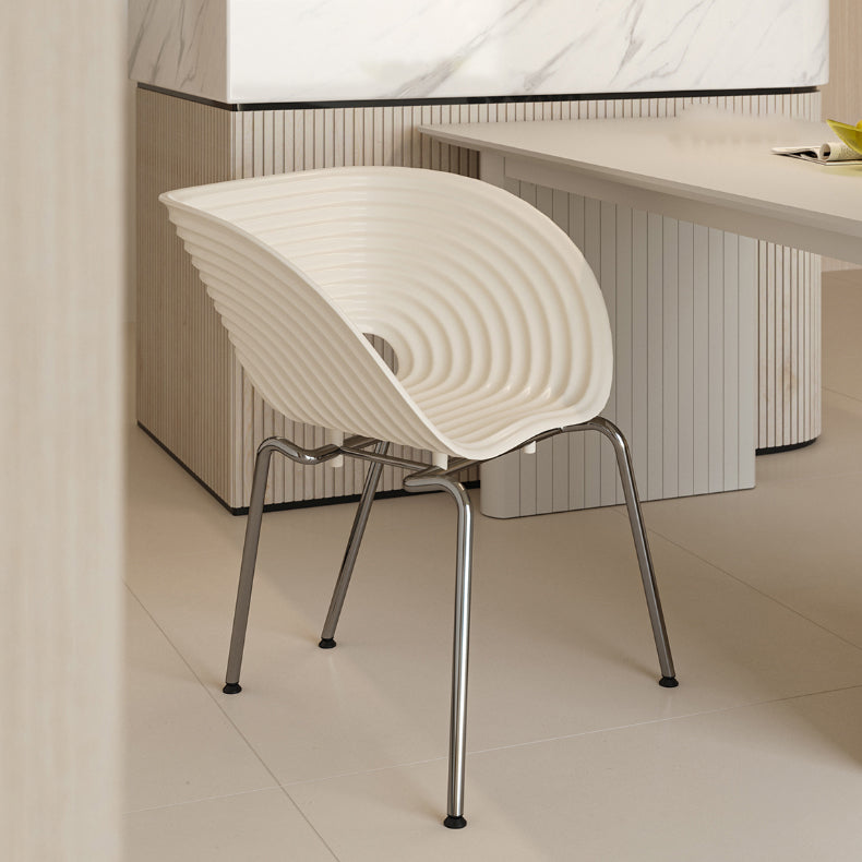 Industrial Plastic Arm Chair Metal Base Indoor Dining Chair for Home