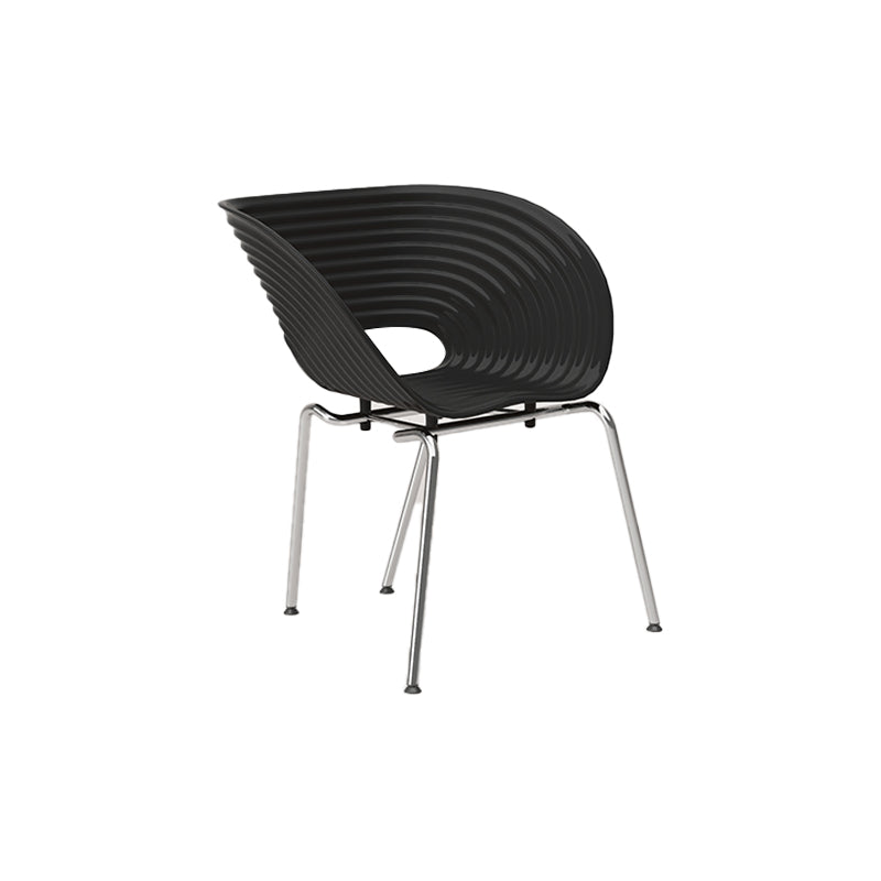 Industrial Plastic Arm Chair Metal Base Indoor Dining Chair for Home