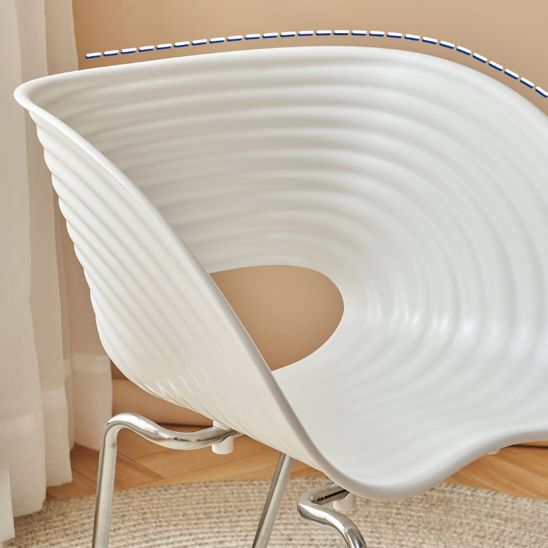 Industrial Plastic Arm Chair Metal Base Indoor Dining Chair for Home