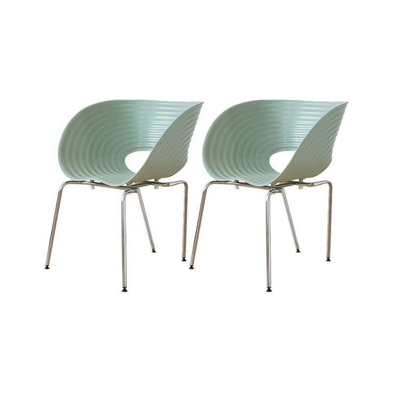 Industrial Plastic Arm Chair Metal Base Indoor Dining Chair for Home