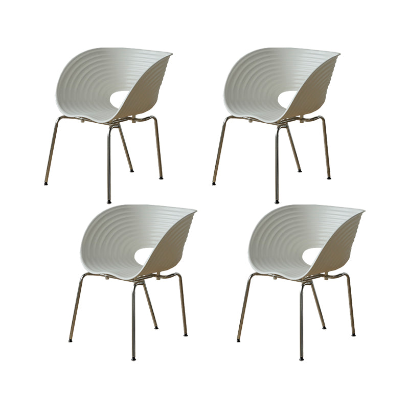 Industrial Plastic Arm Chair Metal Base Indoor Dining Chair for Home