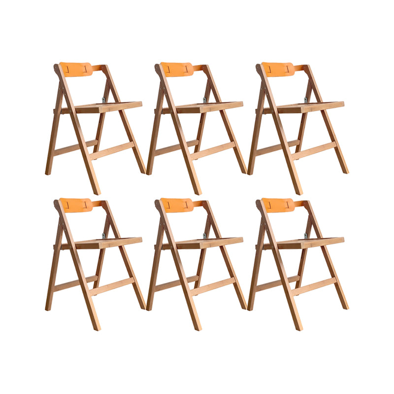 Modern Folding Side Chair Wooden Open Back Dining Chair for Home