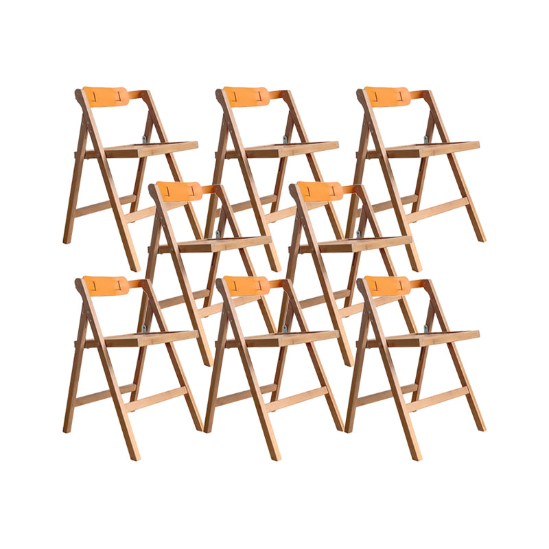 Modern Folding Side Chair Wooden Open Back Dining Chair for Home