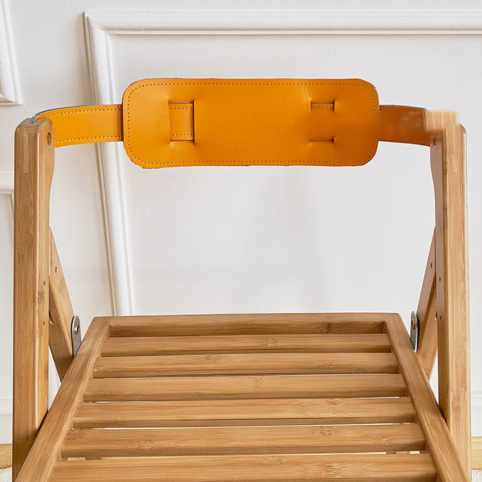 Modern Folding Side Chair Wooden Open Back Dining Chair for Home