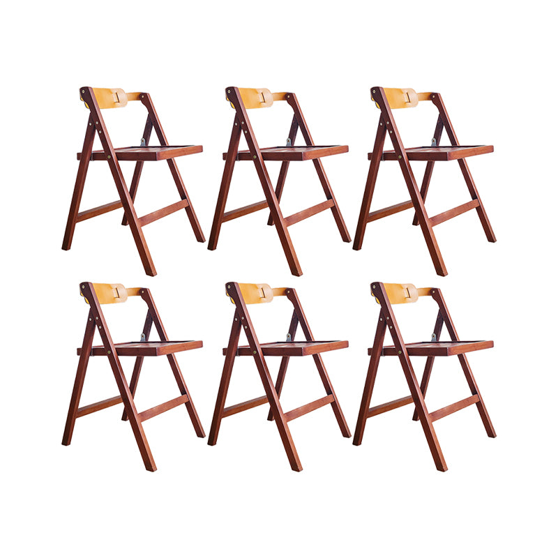 Modern Folding Side Chair Wooden Open Back Dining Chair for Home