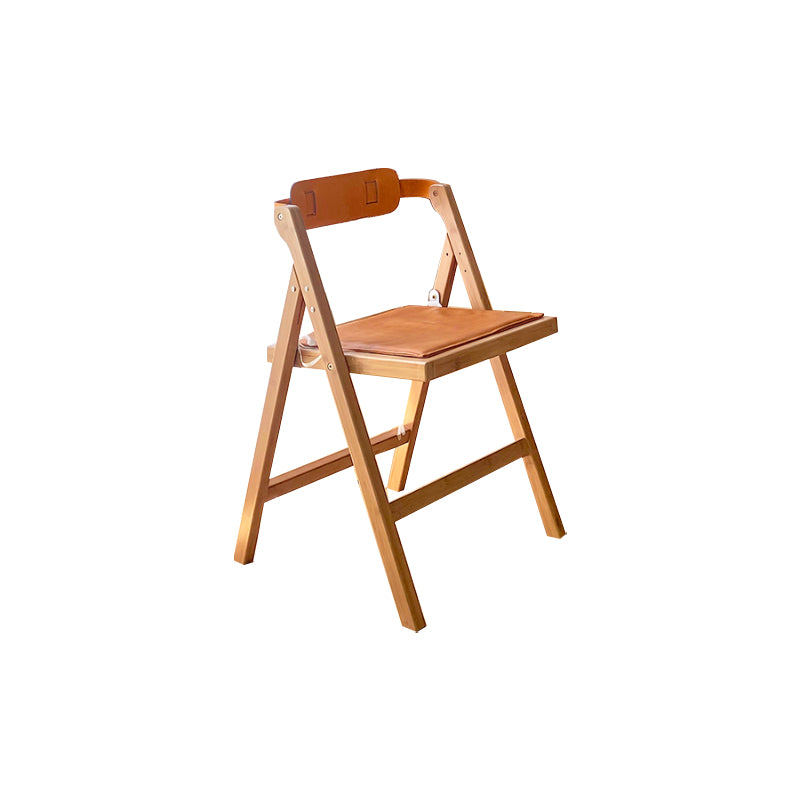 Modern Folding Side Chair Wooden Open Back Dining Chair for Home
