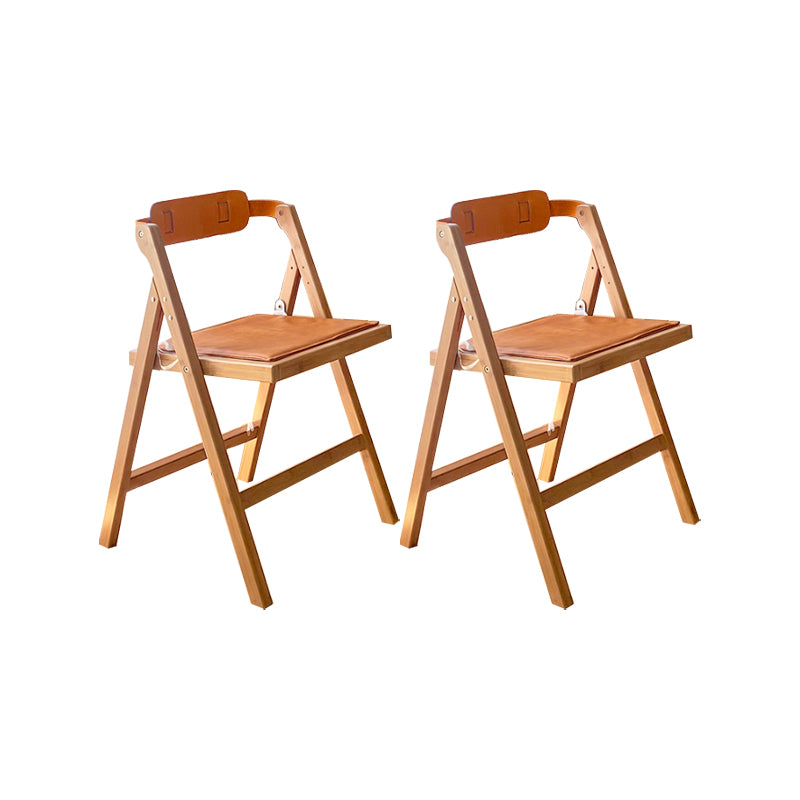 Modern Folding Side Chair Wooden Open Back Dining Chair for Home