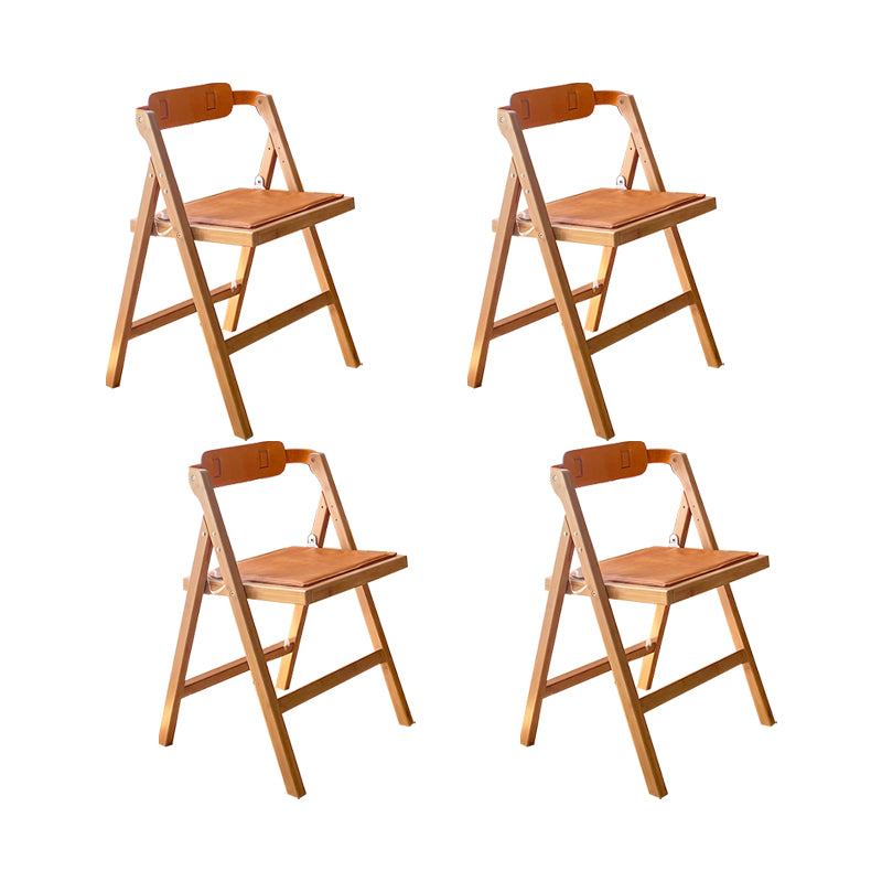 Modern Folding Side Chair Wooden Open Back Dining Chair for Home