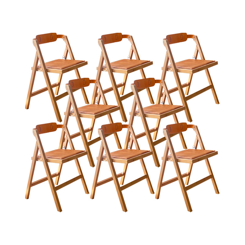 Modern Folding Side Chair Wooden Open Back Dining Chair for Home