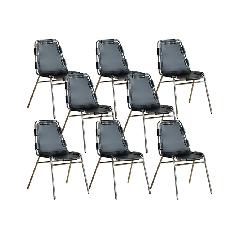 Modern Style Side Chair Leather Metal Base Dining Chair for Home