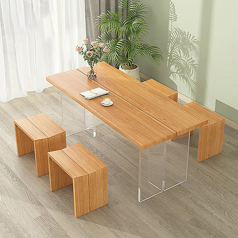 Industrial Rectangle Wood Dining Table 1/5/7 Pieces Dining Set for Living Room