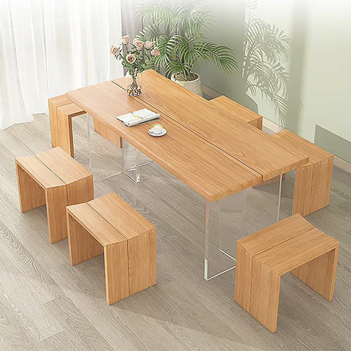 Industrial Rectangle Wood Dining Table 1/5/7 Pieces Dining Set for Living Room