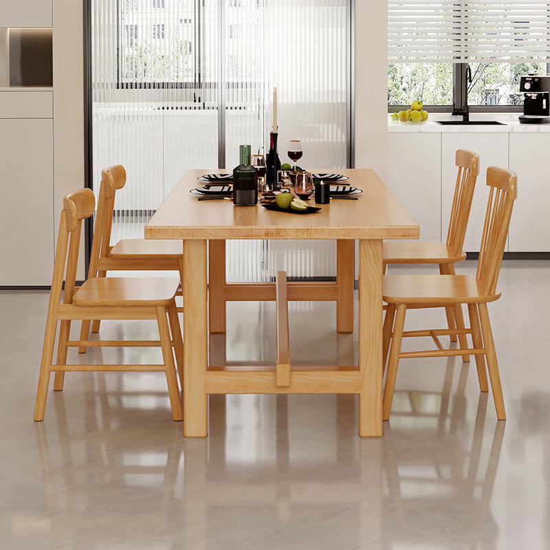 Modern Rectangle Wood Dining Table 1/4/5 Pieces Dining Set for Living Room