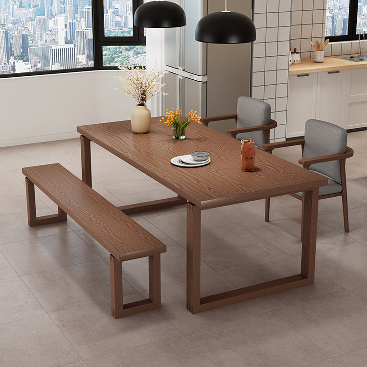 Modern Rectangle Wood Dining Table 1/2/4/5 Pieces Dining Set for Kitchen