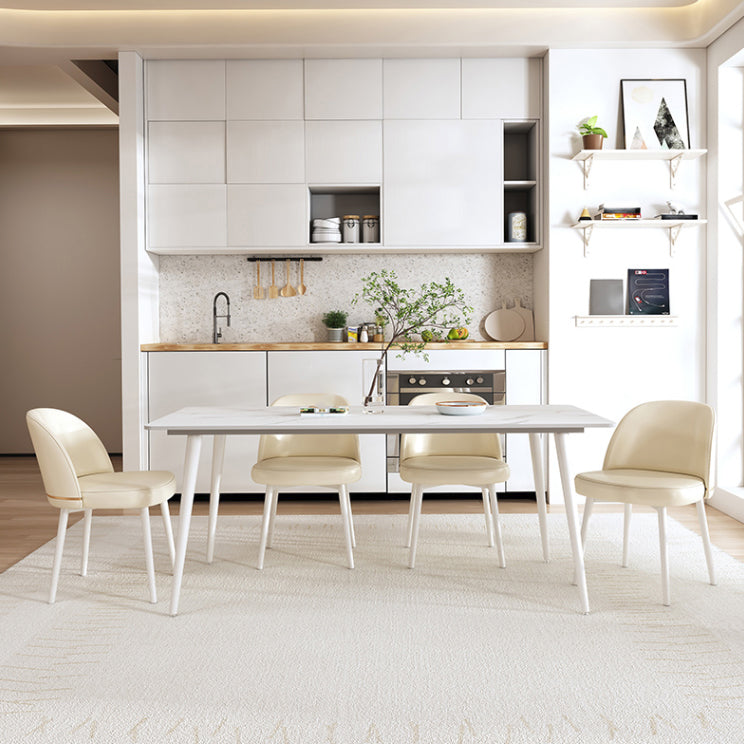 Modern Rectangle Stone Dining Table 1/2/5/7 Pieces Dining Set for Dining Room