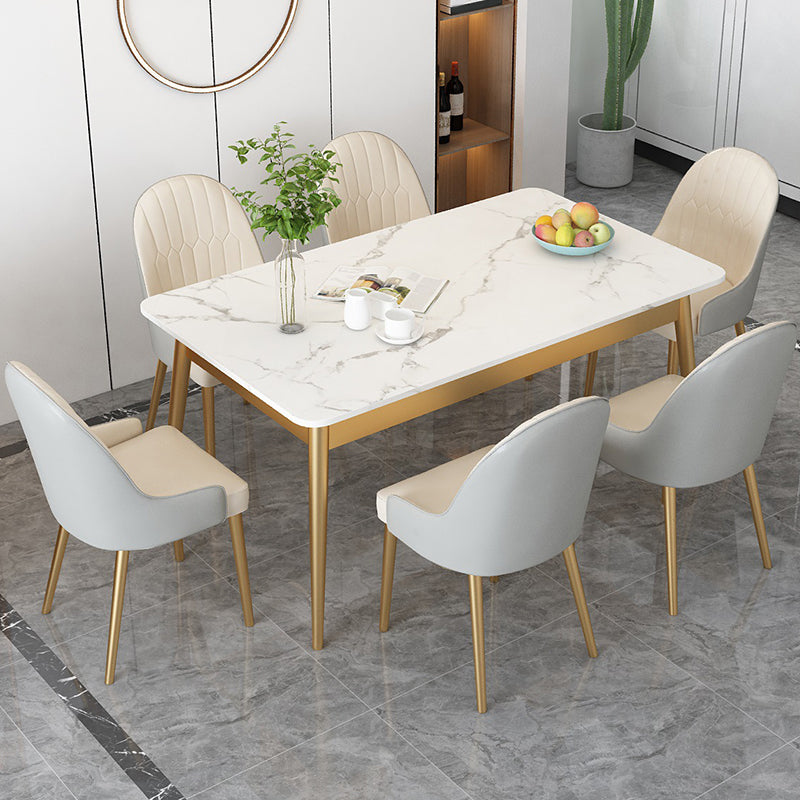 Dinner Room Luxury Dining Table Kitchen Stone 4 Legs Dining Table