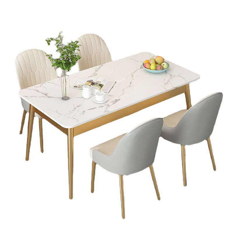 Dinner Room Luxury Dining Table Kitchen Stone 4 Legs Dining Table