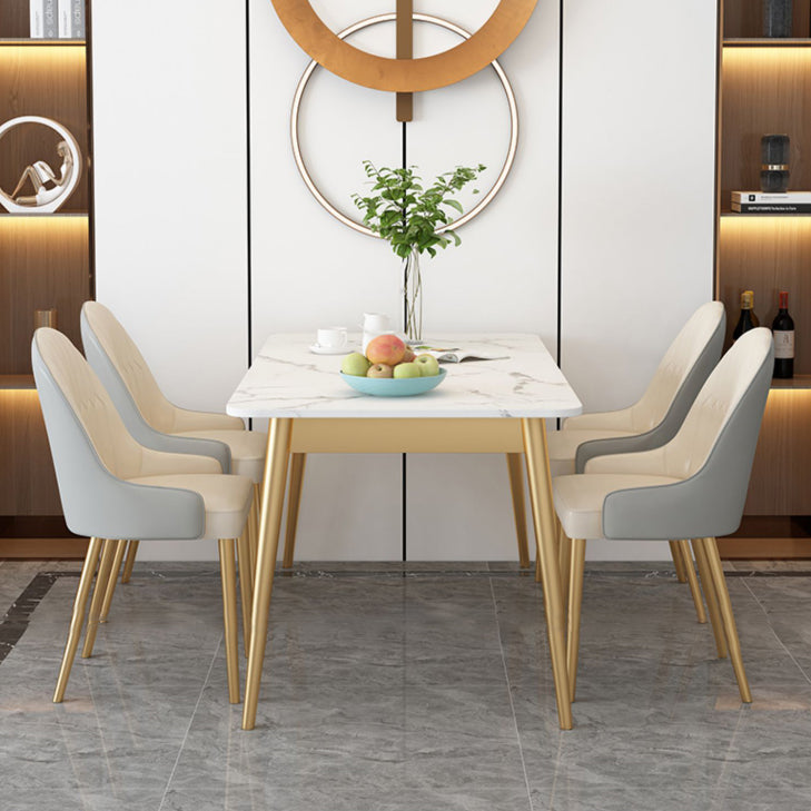 Dinner Room Luxury Dining Table Kitchen Stone 4 Legs Dining Table