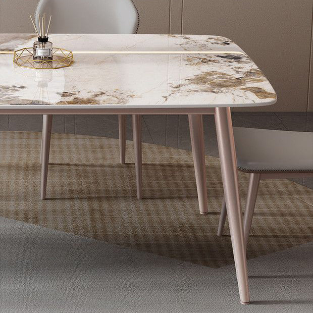Dining Room Dinner Kitchen Table 4 Legs Rectangle Dining Table