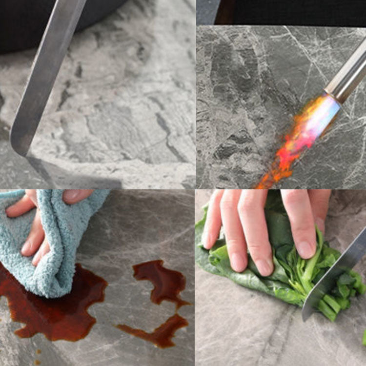 Metal Base Table Sintered Stone Top Dining Table for Kitchen