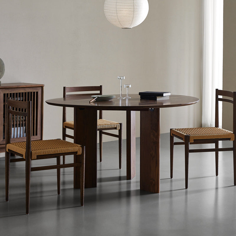 Dinner Kitchen Table Dining Room Round Wood Top Dining Table