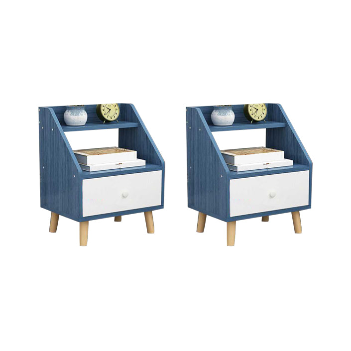 Open Storage Accent Table Nightstand Antique Finish Modern Bed Nightstand with Legs