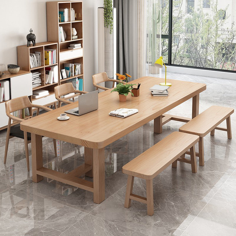 Modern Rectangle Wood Dining Table 1/4/5/6/7 Pieces Dining Set for Dining Room