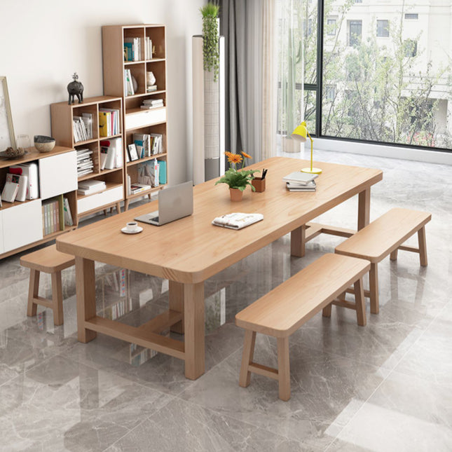 Modern Rectangle Wood Dining Table 1/4/5/6/7 Pieces Dining Set for Dining Room