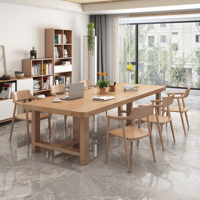 Modern Rectangle Wood Dining Table 1/4/5/6/7 Pieces Dining Set for Dining Room