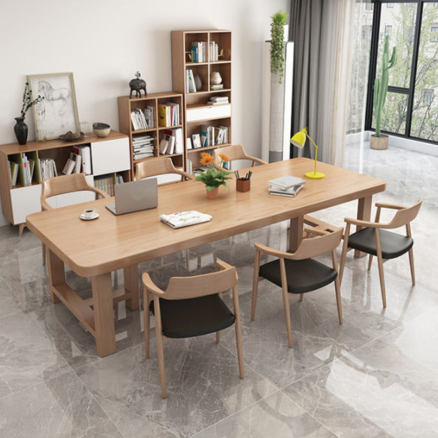 Modern Rectangle Wood Dining Table 1/4/5/6/7 Pieces Dining Set for Dining Room