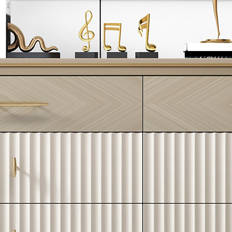 6 Drawers Dresser Classic Glam Stone Storage Chest Dresser , 15.6 Inch Width