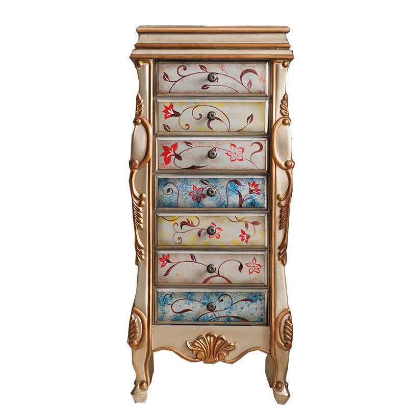 Classic Glam Storage Chest Solid Wood Storage Chest Dresser with 7 Drawers
