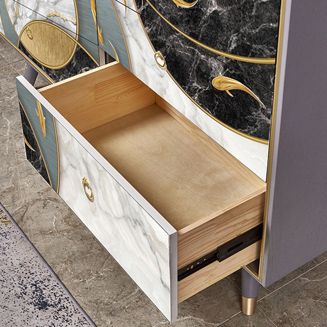 Classic Glam Dresser Solid Wood Storage Chest Dresser , 15.6 Inch Width