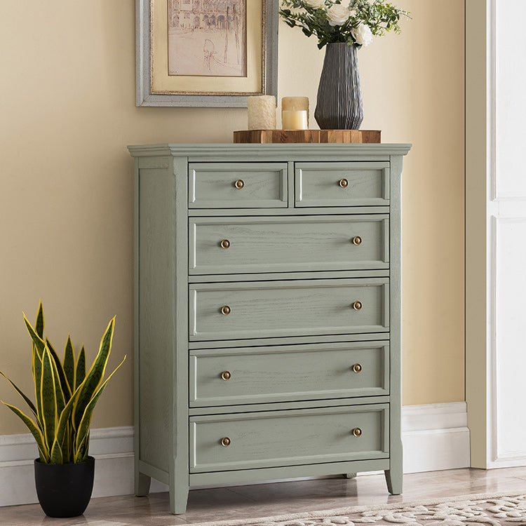 Solid Wood Storage Chest Glam Horizontal Dresser with Drawers