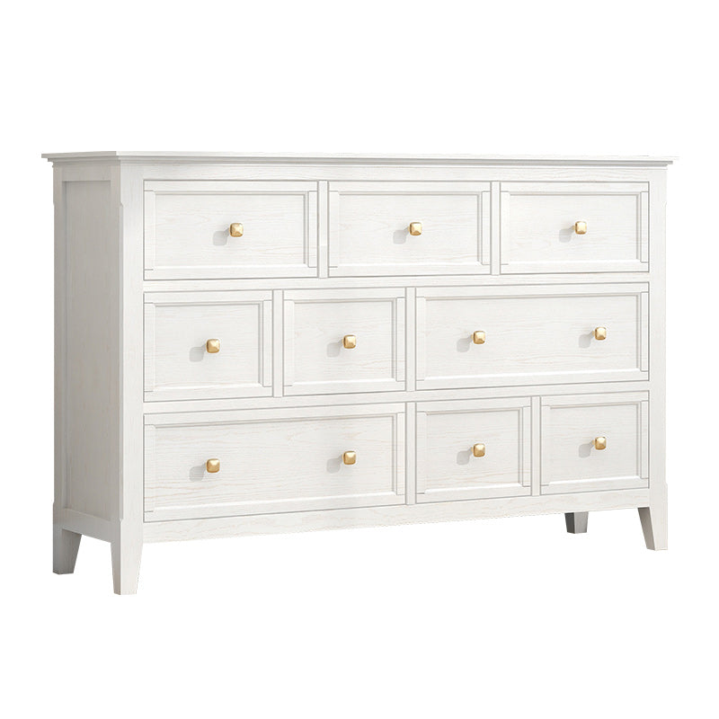 Solid Wood Storage Chest Glam Horizontal Dresser with Drawers
