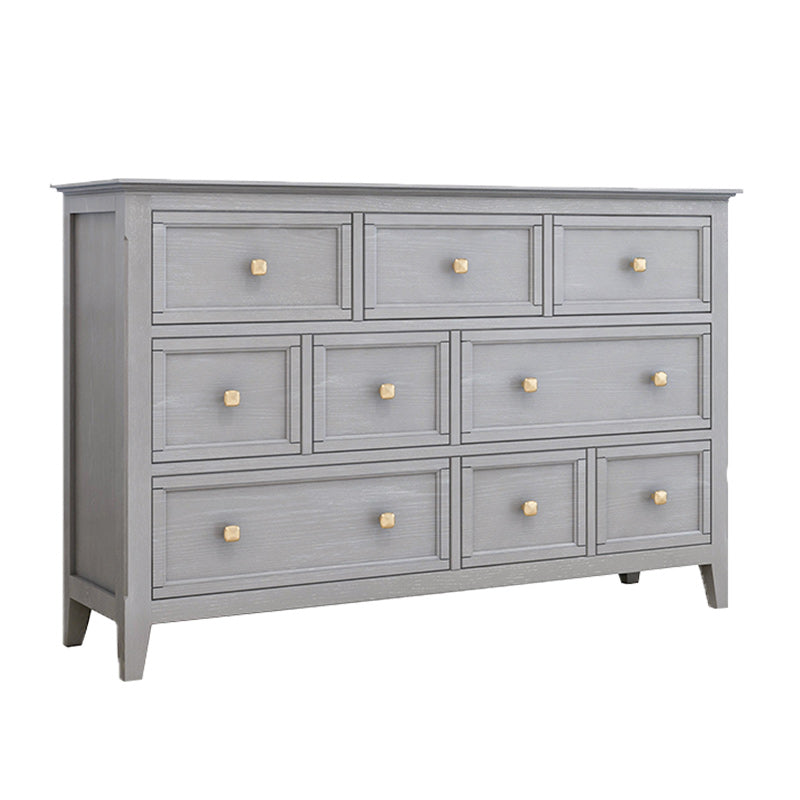 Solid Wood Storage Chest Glam Horizontal Dresser with Drawers