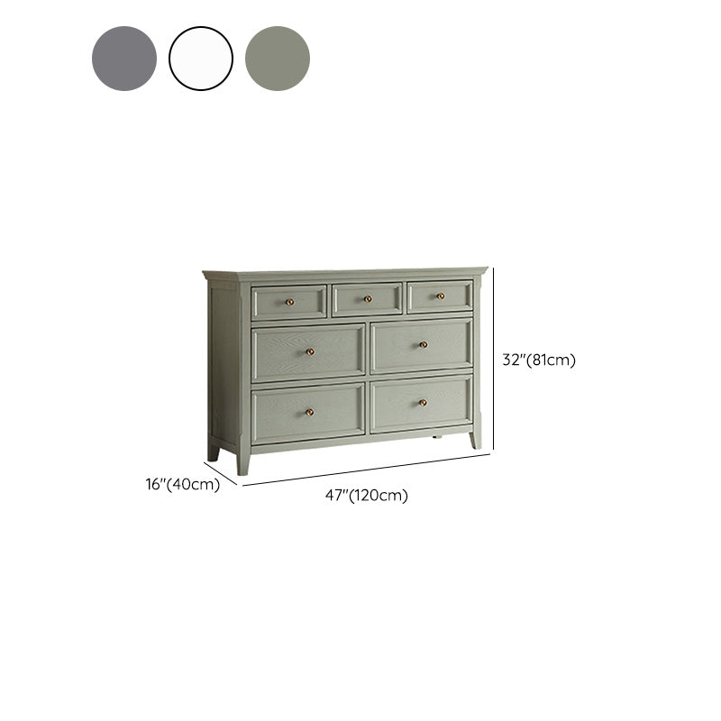 Solid Wood Storage Chest Glam Horizontal Dresser with Drawers