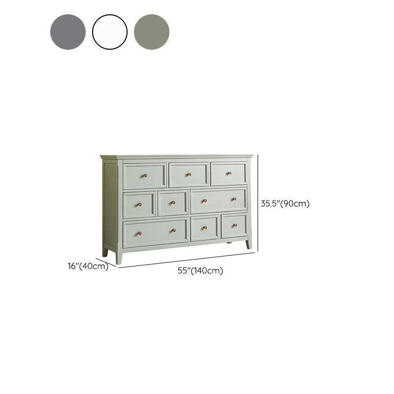 Solid Wood Storage Chest Glam Horizontal Dresser with Drawers