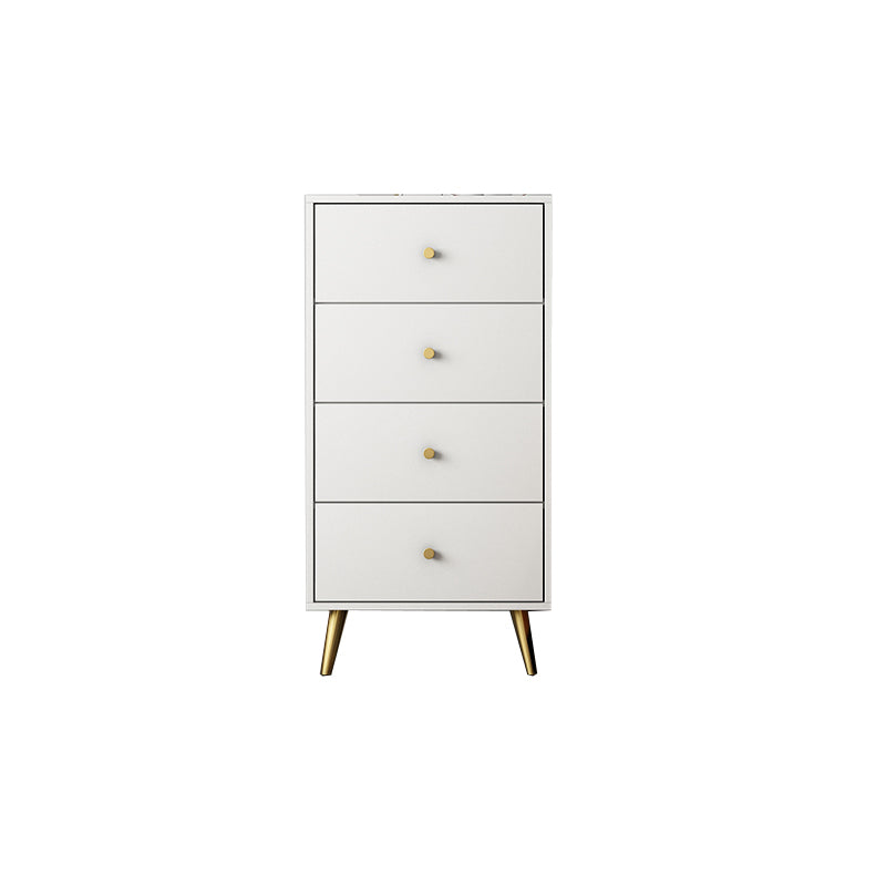 Vertical Glam Storage Chest Wooden Soft-Close Drawers Dresser with Metal Feet