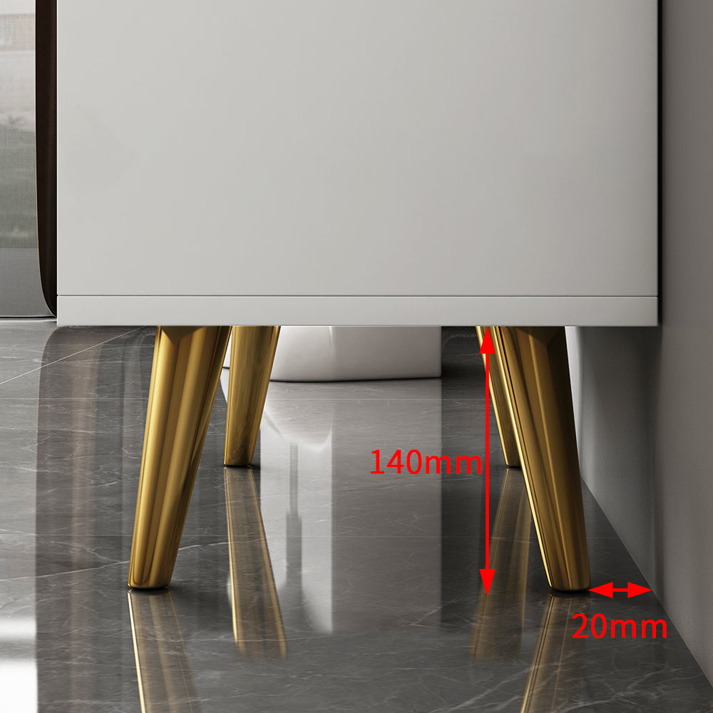 Vertical Glam Storage Chest Wooden Soft-Close Drawers Dresser with Metal Feet