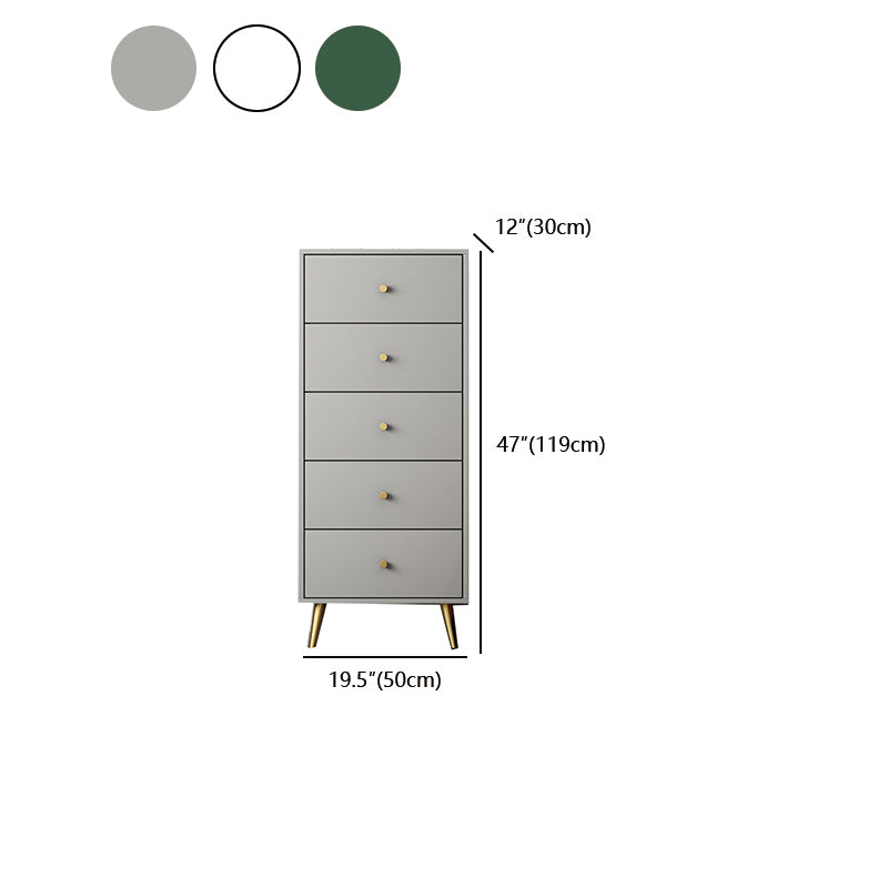 Vertical Glam Storage Chest Wooden Soft-Close Drawers Dresser with Metal Feet