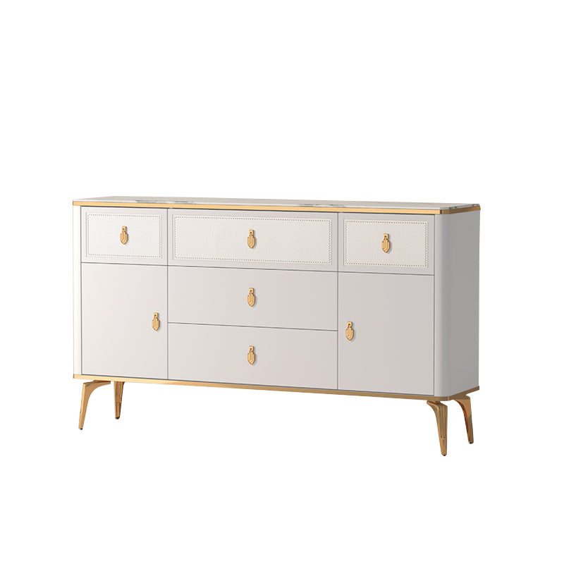 Classic Glam Stone Double Dresser Horizontal Storage Chest for Bedroom